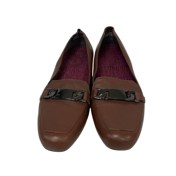 Munro Women's Solid Brown Almond Toe Slip On Blair Bit Loafer Shoes Size 9M - Picture 2 of 5